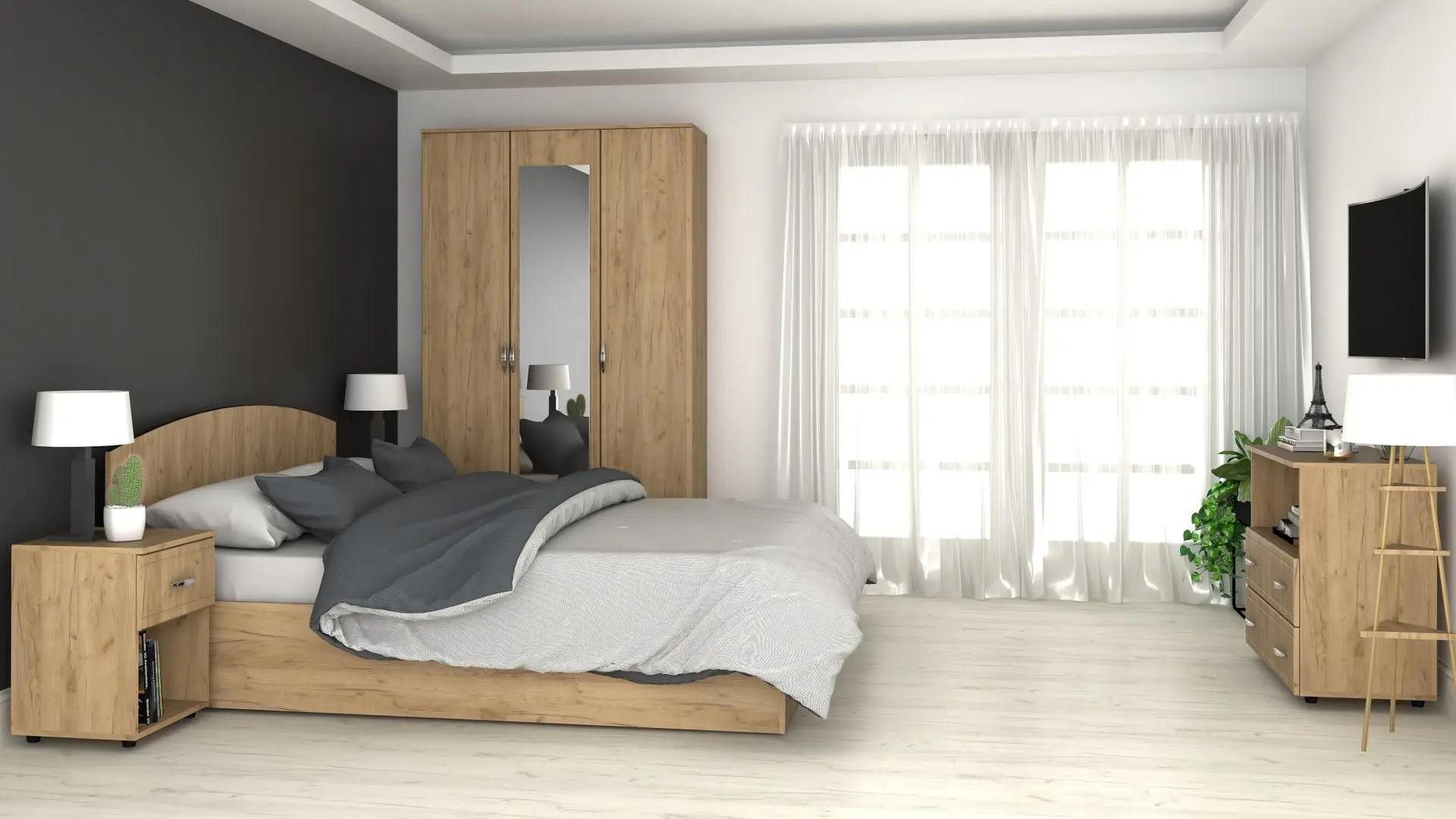 Dormitor Marcel Prod Florin (Craft Oak Golden)