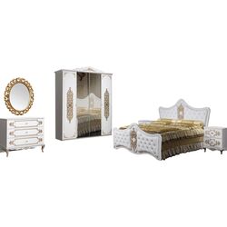 Dormitor Marcel Prod Iskushenie (White/Golden)