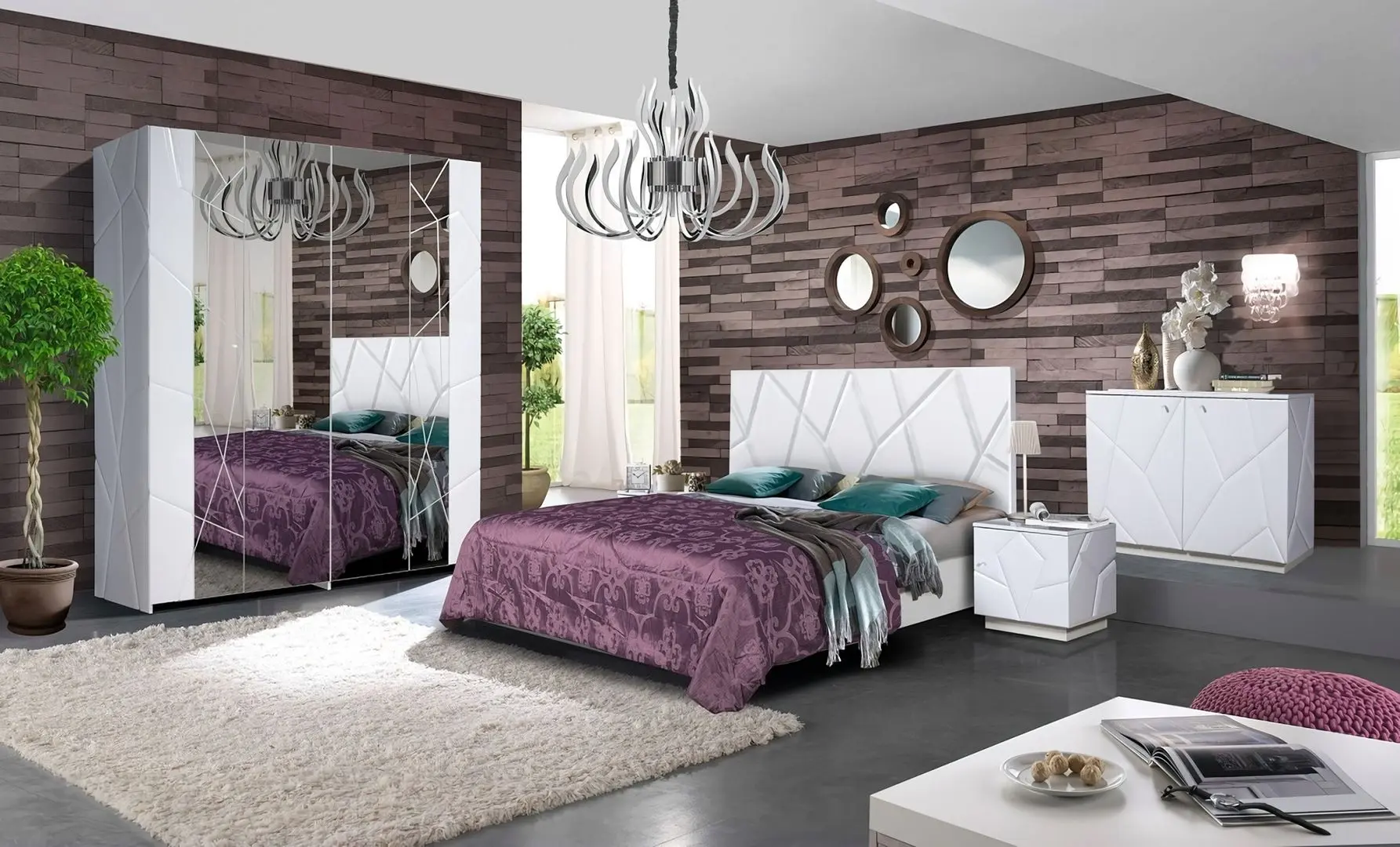 Спальня Marcel Prod Kenzo P160 (White Gloss)