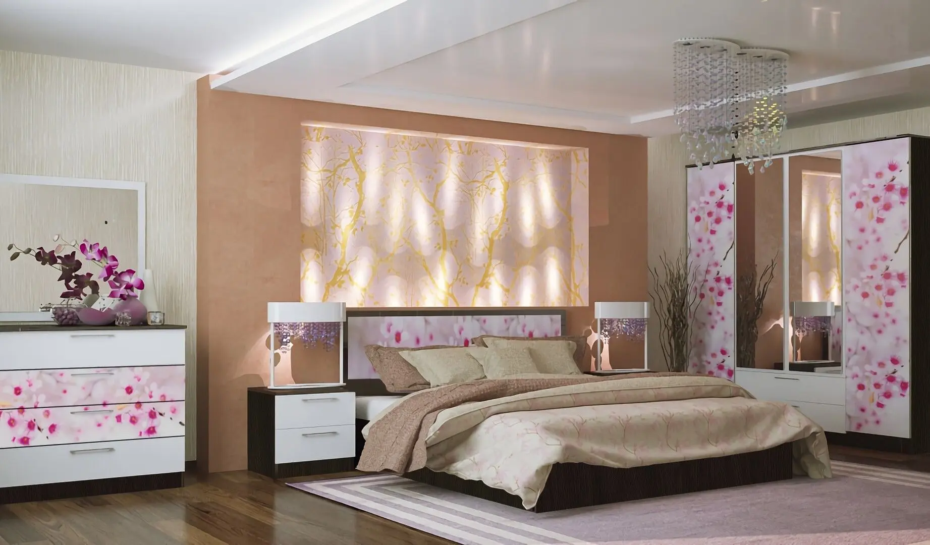 Спальня Marcel Prod Lazurit 1 (Wenge/White/Photoprint) - 4