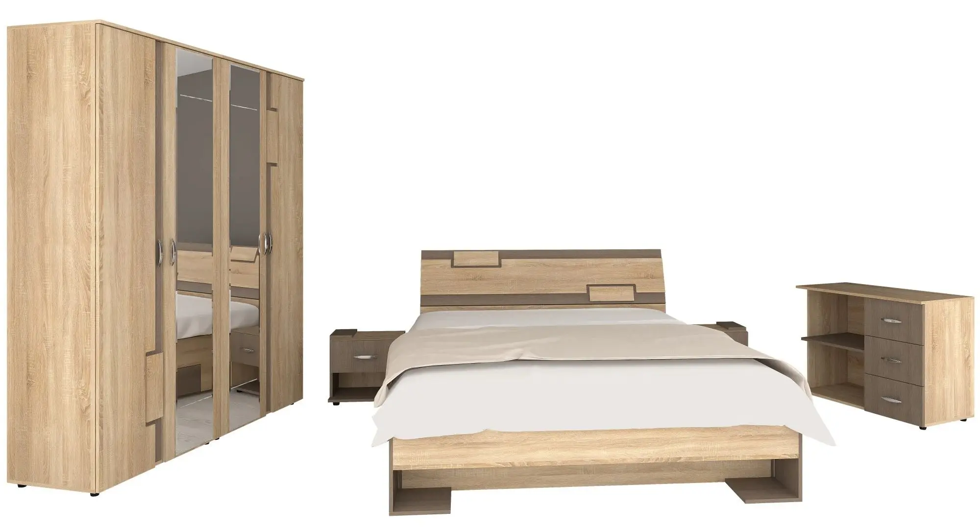 Dormitor Marcel Prod Roxy II (Sonoma Oak/Sonoma Oak Truffle)