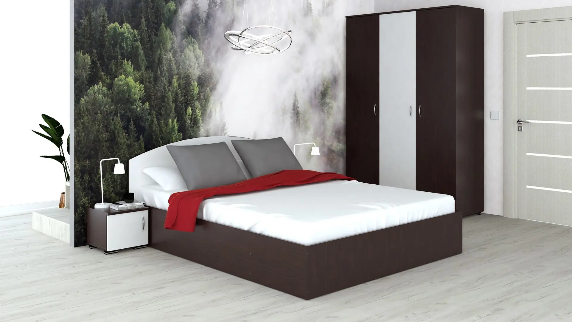 Dormitor Marcel Prod Siesta (Wenge/White)