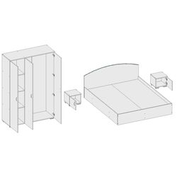 Dormitor Marcel Prod Siesta (Wenge/White) Thumb