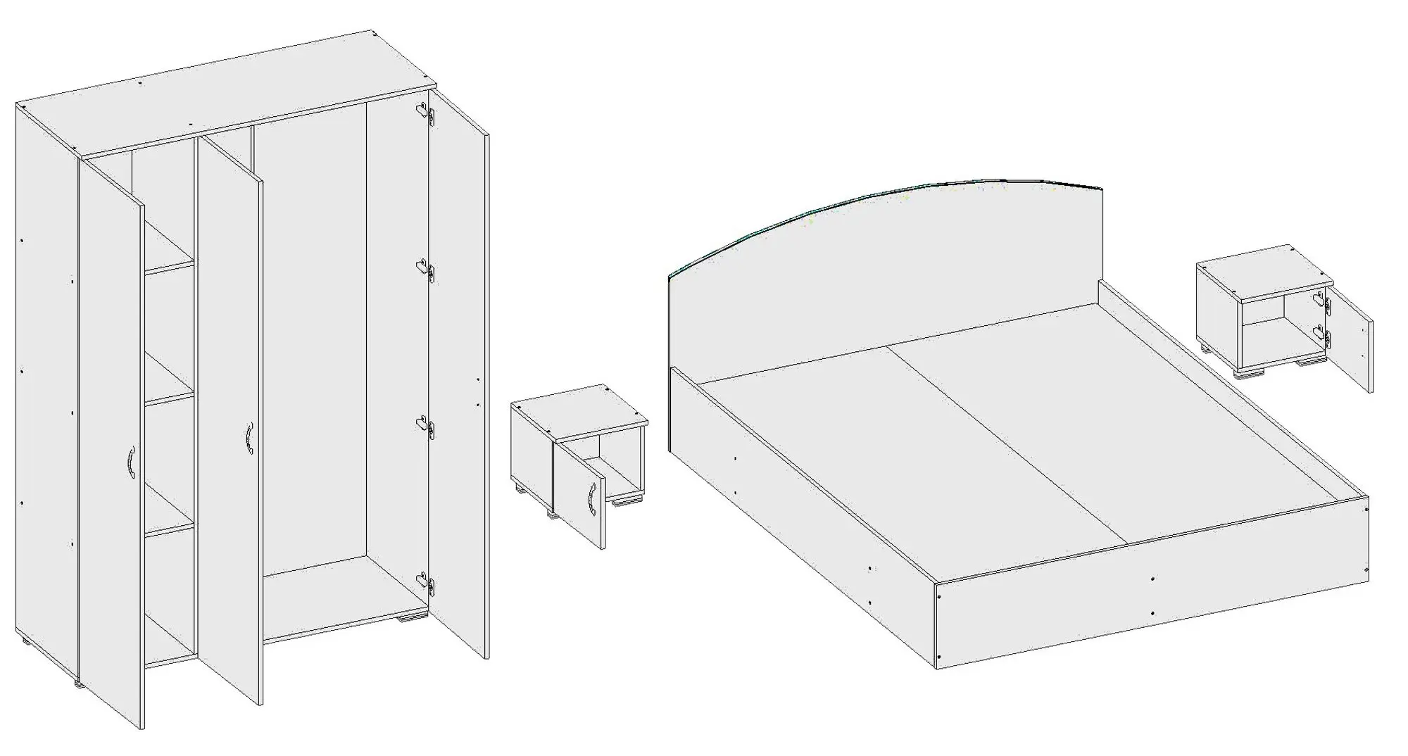 Dormitor Marcel Prod Siesta (Wenge/White)