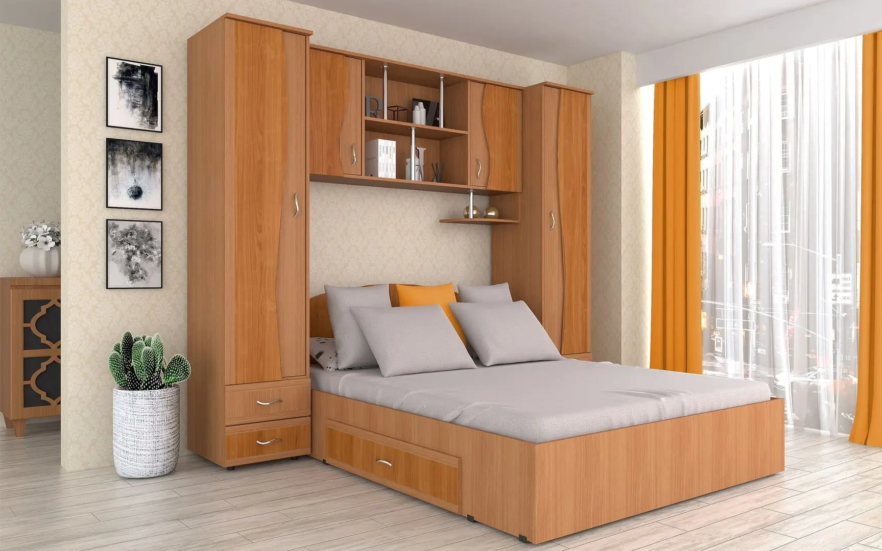 Спальня Marcel Prod Tineret (Beech/Cherry) - 3