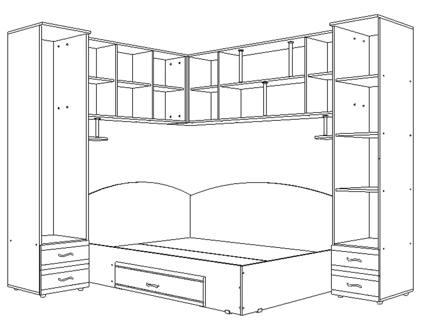 Спальня Marcel Prod Tineret Colt S (Beech/Cherry)