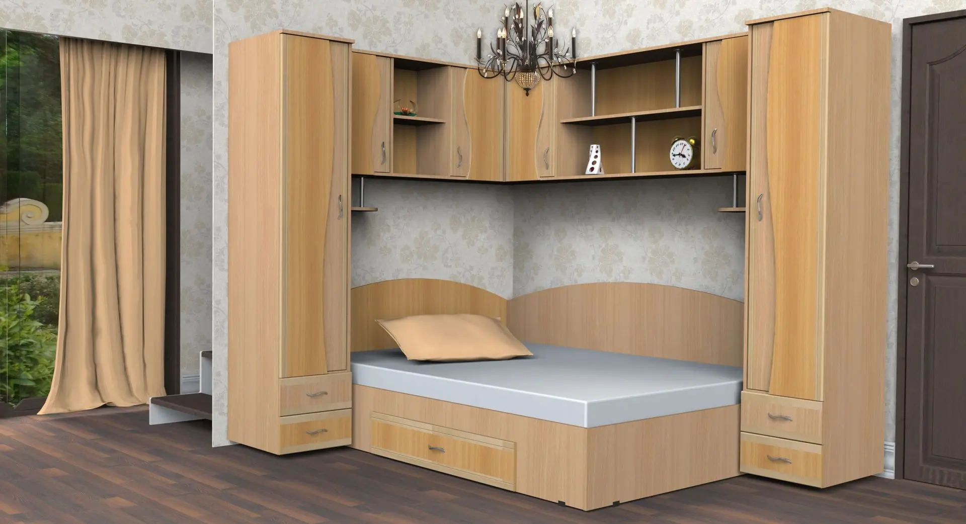 Спальня Marcel Prod Tineret Colt S (Beech/Cherry)