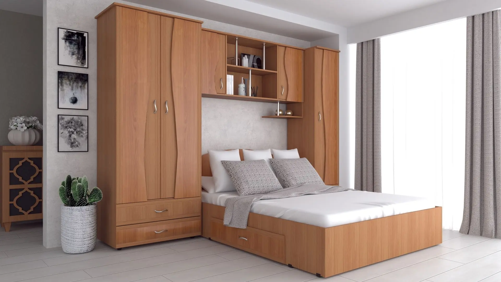 Dormitor Marcel Prod Tineret CU D2 (Cherry/Beech) - 4