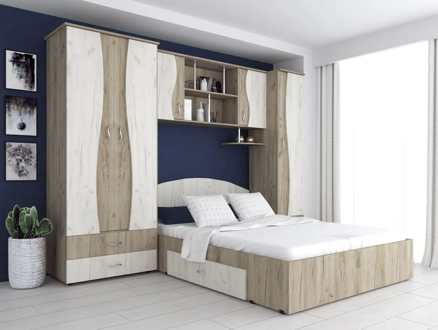 Dormitor Marcel Prod Tineret CU D2 (Craft Oak Gray/Craft Oak White)