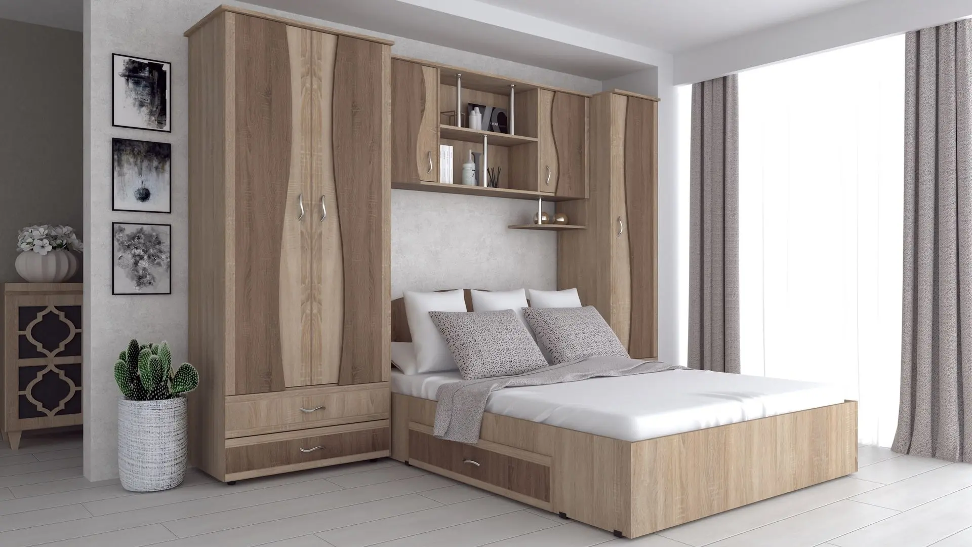 Спальня Marcel Prod Tineret CU D2 (Sonoma Oak/Sonoma Oak Truffle) - 3