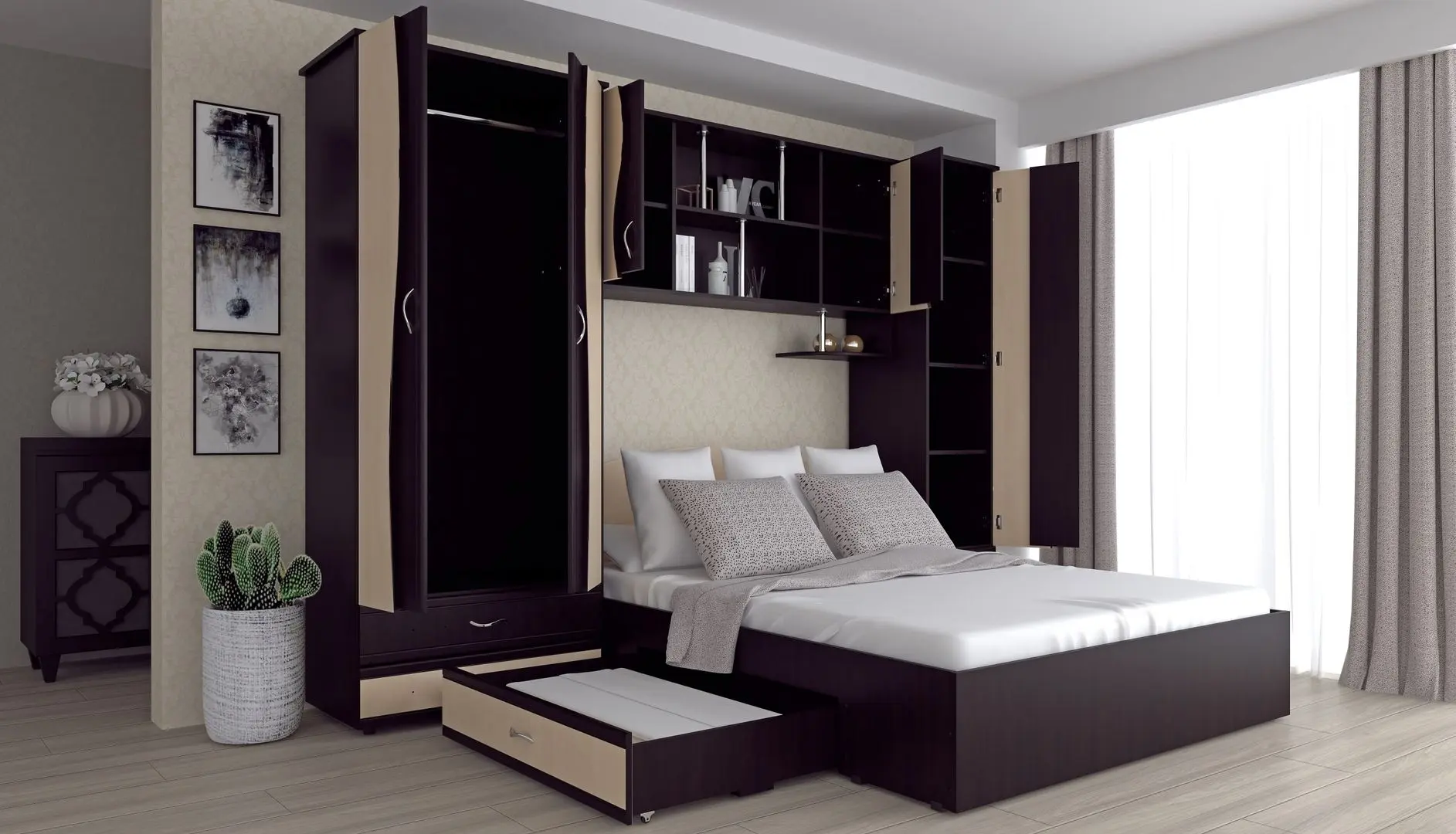 Dormitor Marcel Prod Tineret CU D2 (Wenge/Birch) - 3