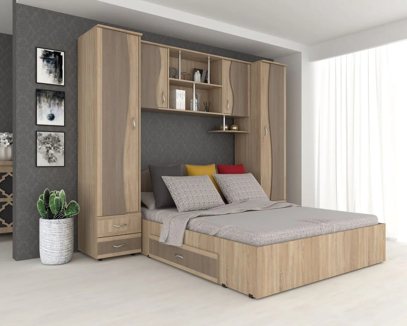 Спальня Marcel Prod Tineret (Sonoma Oak/Sonoma Oak Truffle)