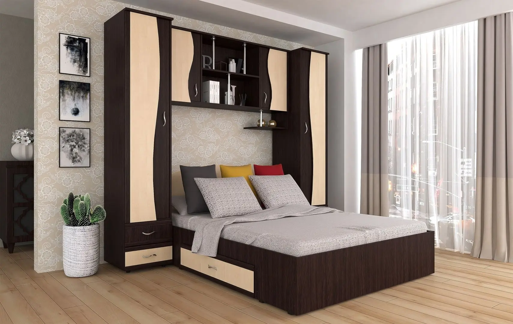 Спальня Marcel Prod Tineret (Wenge/Birch)