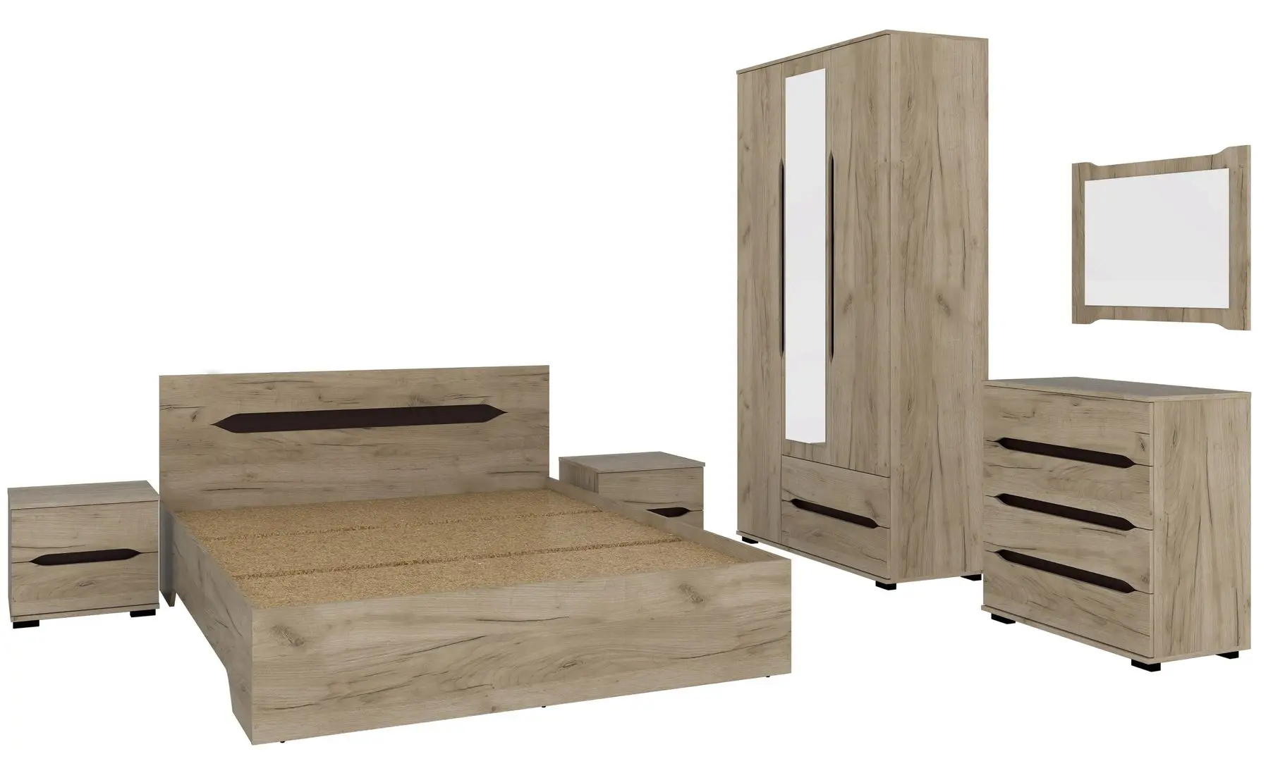 Dormitor Marcel Prod Valencia 3U (Craft Oak Gray)