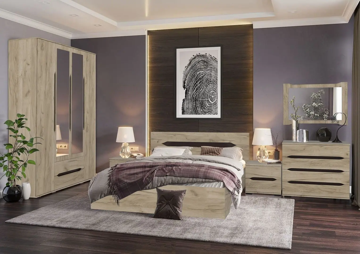 Спальня Marcel Prod Valencia 4U (Craft Oak Gray)