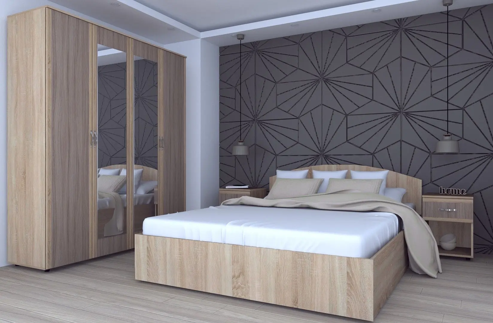 Спальня Marcel Prod Valy (Sonoma Oak/Sonoma Oak Truffle)