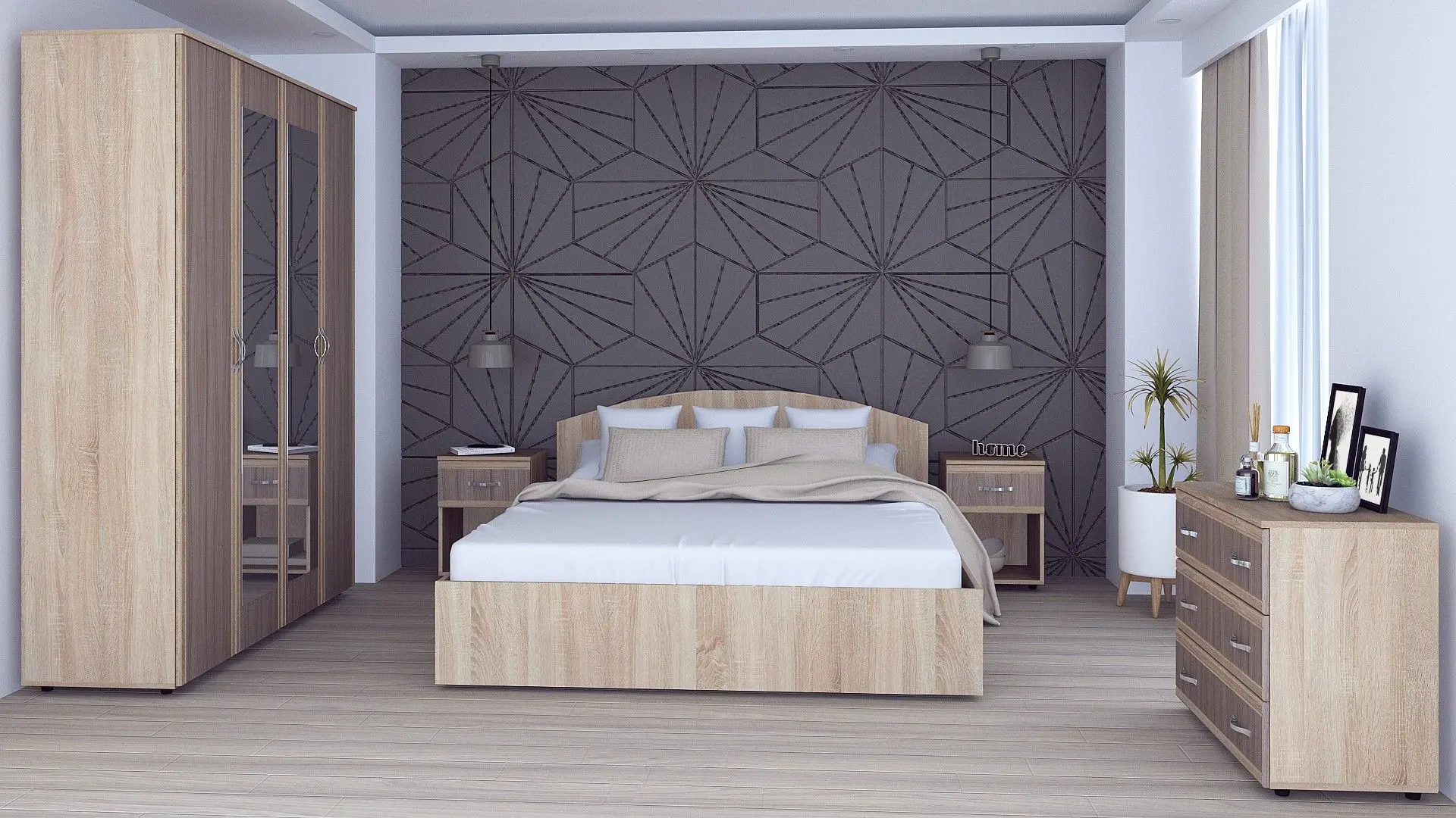 Спальня Marcel Prod Valy (Sonoma Oak/Sonoma Oak Truffle)