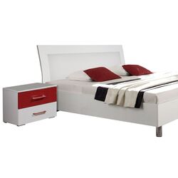 Dormitor Marcel Prod Vienna (White Gloss/Red) Thumb