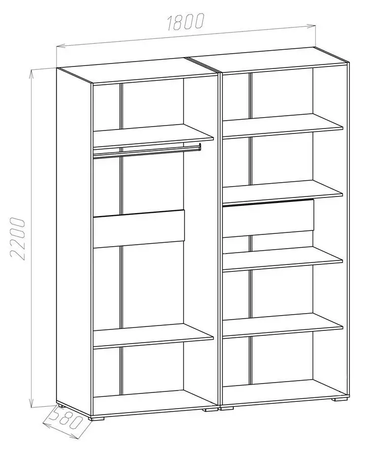 Dormitor Marcel Prod Vienna (White Gloss/Red)