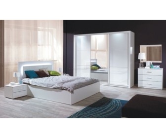 Dormitor Mobhaus Asiena (White Extra High Gloss)