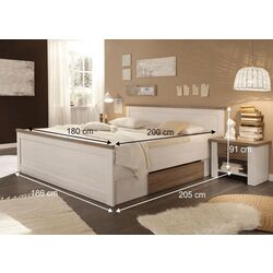 Dormitor Tempo Kondela Lumera (Pine White/Sonoma Oak Truffle) Thumb