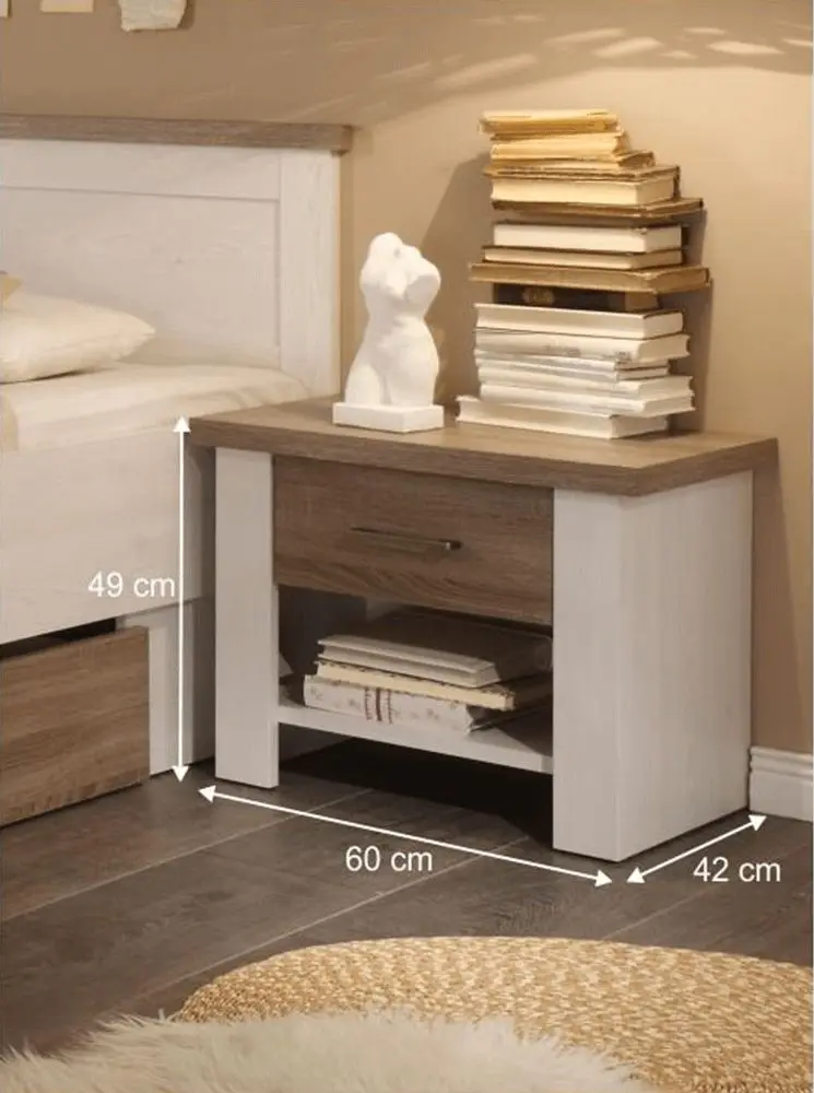 Dormitor Tempo Kondela Lumera (Pine White/Sonoma Oak Truffle)