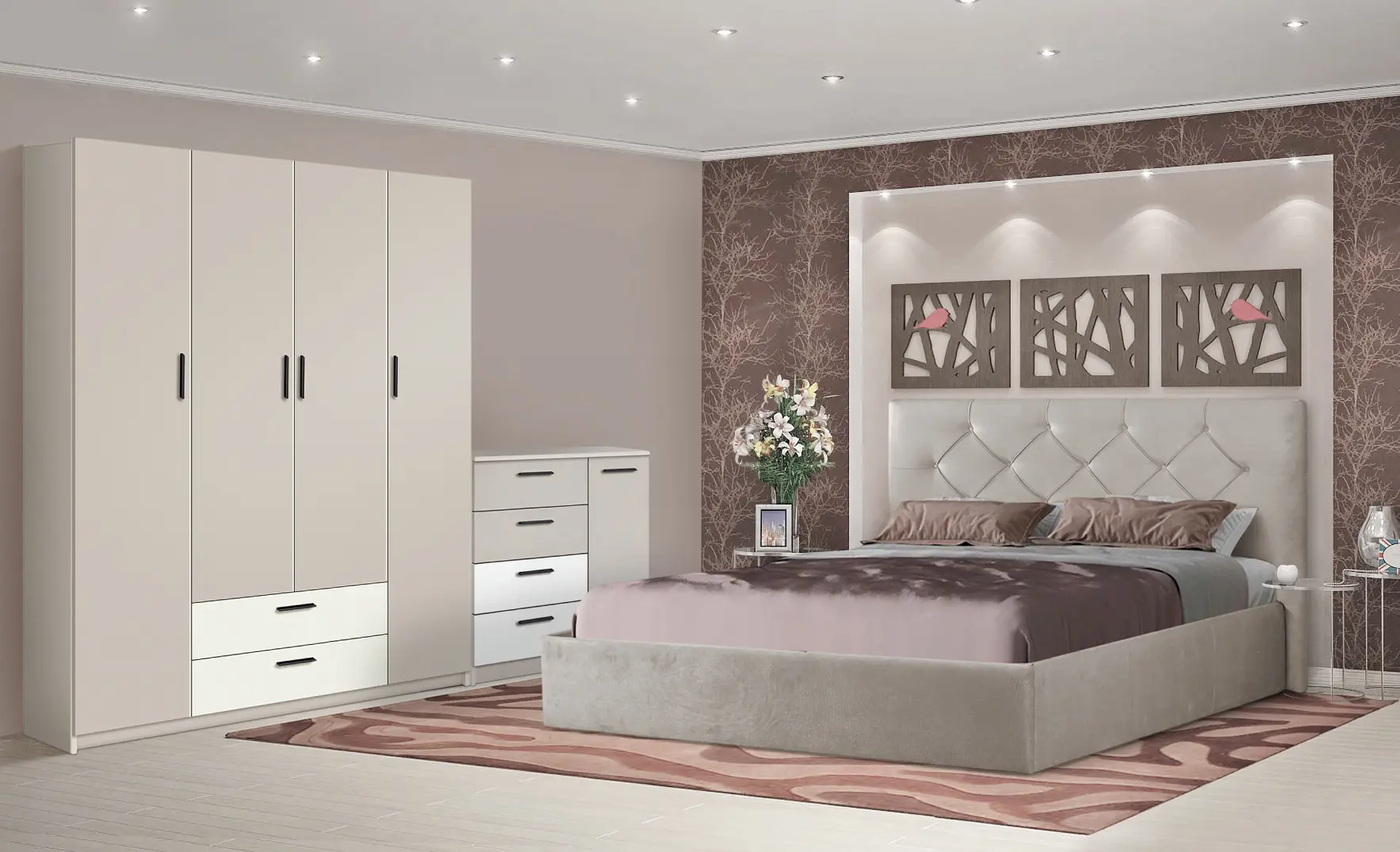 Спальня Modern Aura + Andi (Light Grey/Cashemere)