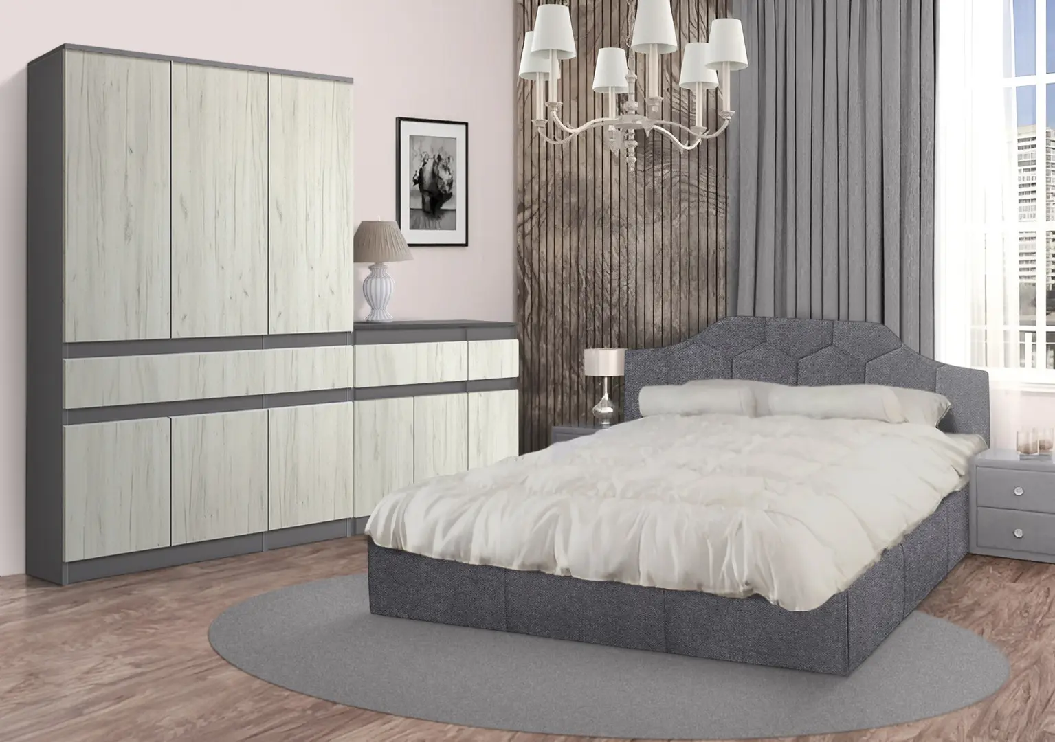 Спальня Modern Monica + Komfi (White/Grey)