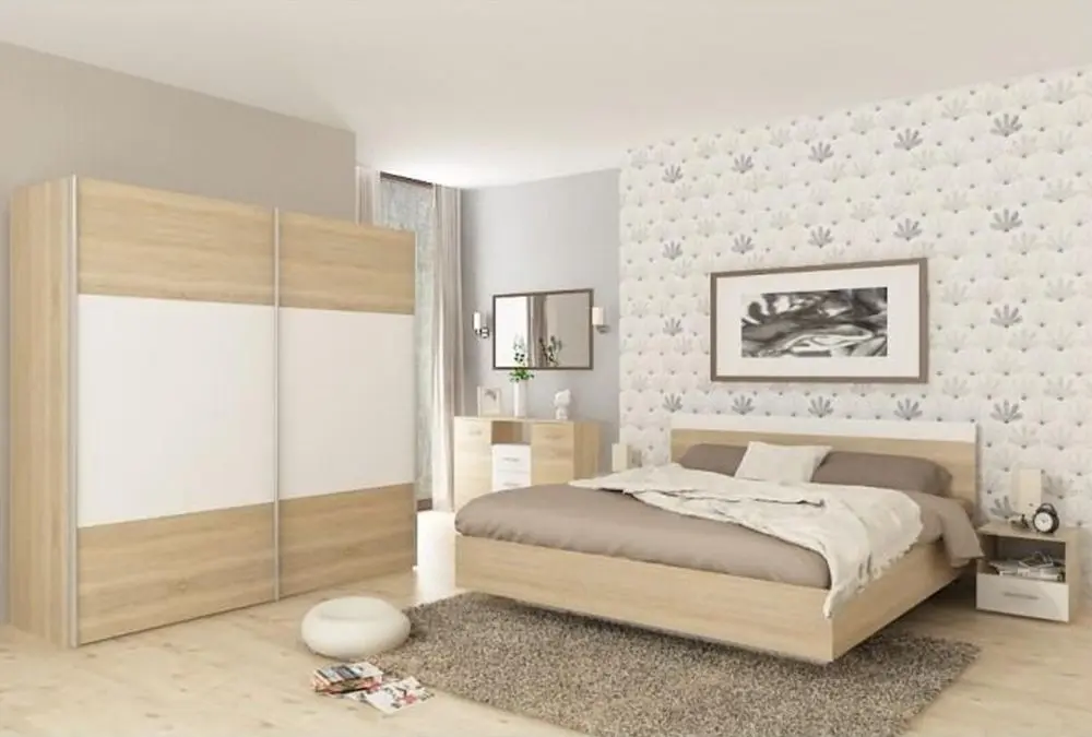 Спальня Tempo Kondela Gabriela New 160x200 (Sonoma Oak/White)