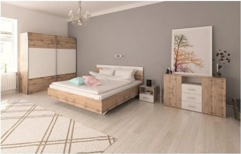 Спальня Tempo Kondela Gabriela New 160x200 (Wotan Oak/White)