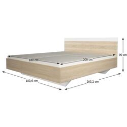 Dormitor Tempo Kondela Gabriela New 180x200 (Sonoma Oak/White) Thumb