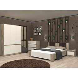 Dormitor Yasen Venera 1 noptiera (Craft Gray Oak/White)