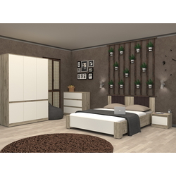 Dormitor Yasen Venera N 2 noptiere (Craft Gray Oak/White)