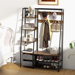 Прихожая Costway HU10246CF (Brown/Black) Thumb