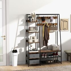 Прихожая Costway HU10246CF (Brown/Black) Thumb