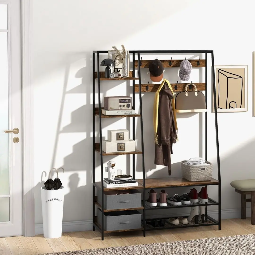 Прихожая Costway HU10246CF (Brown/Black)