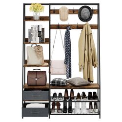 Прихожая Costway HU10246CF (Brown/Black) Thumb