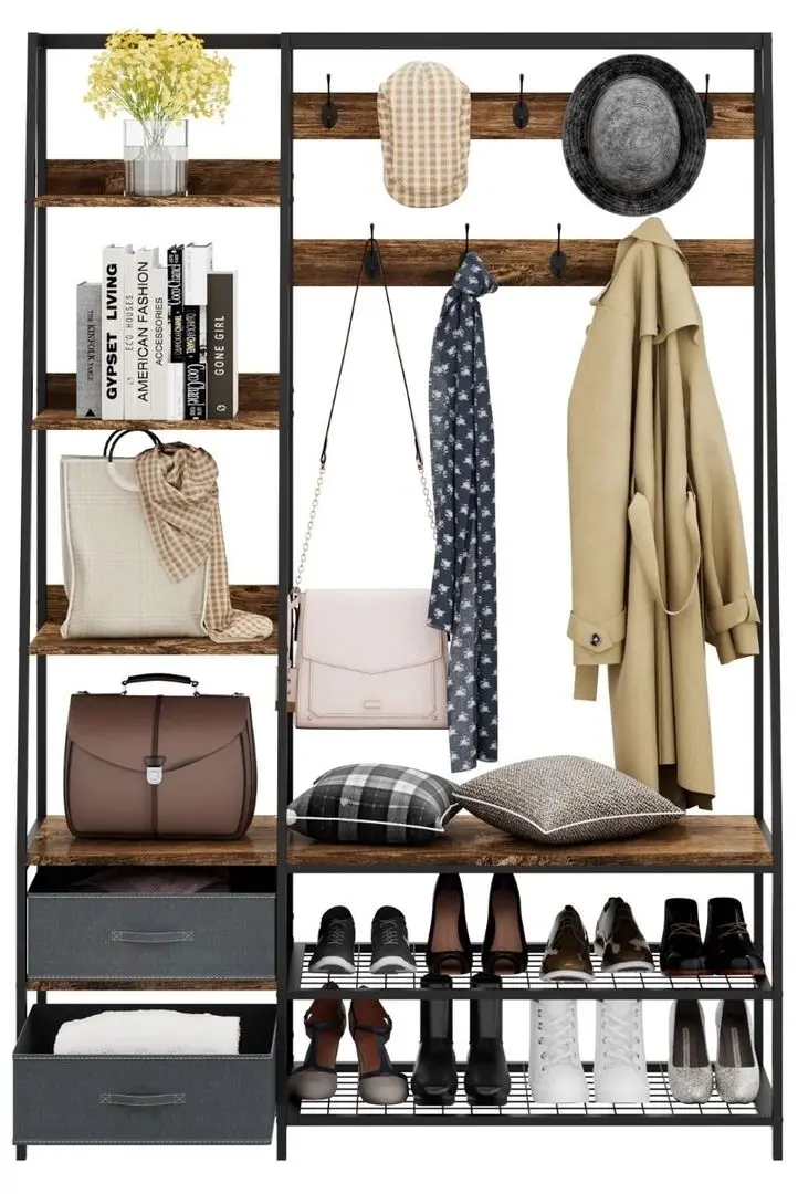 Прихожая Costway HU10246CF (Brown/Black)