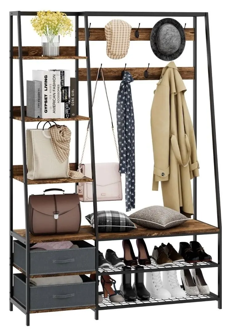 Прихожая Costway HU10246CF (Brown/Black)