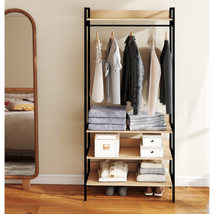 Sistem de depozitare DP Capitol 840x400x1800 4 nivele (Wood/Black)