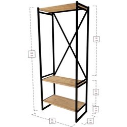 Sistem depozitare Fabulous Metal Coat Stand (Pine/Black) Thumb
