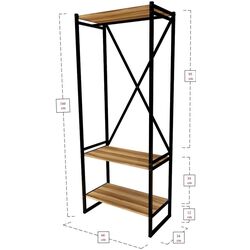 Sistem depozitare Fabulous Metal Coat Stand (Walnut/Black) Thumb