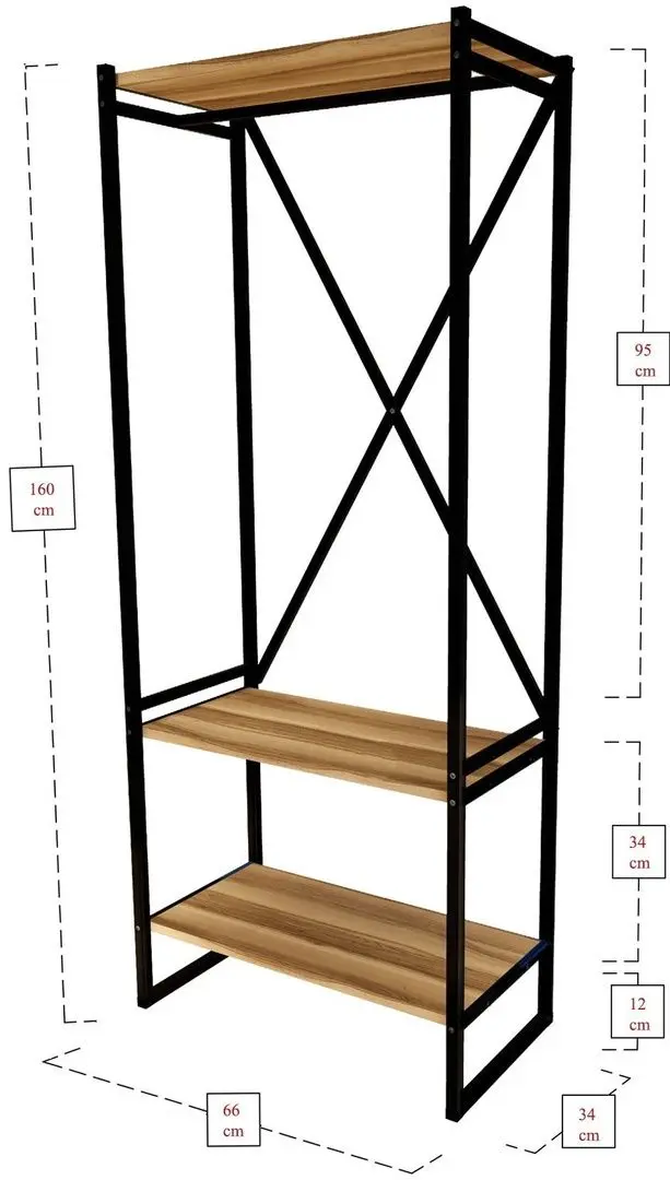 Sistem depozitare Fabulous Metal Coat Stand (Walnut/Black)