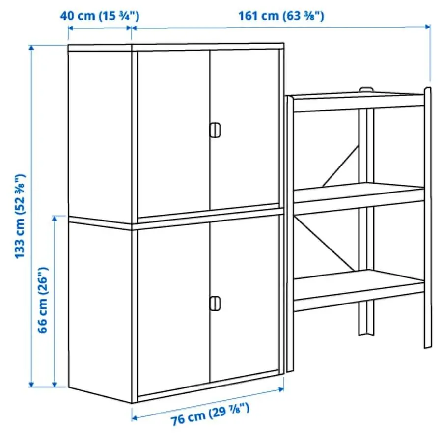 Система хранения Ikea Bror 161x40x133 (Черный)