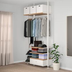 Sistem depozitare Ikea Elvarli 135x51x222-350 (Alb/Bambus) Thumb