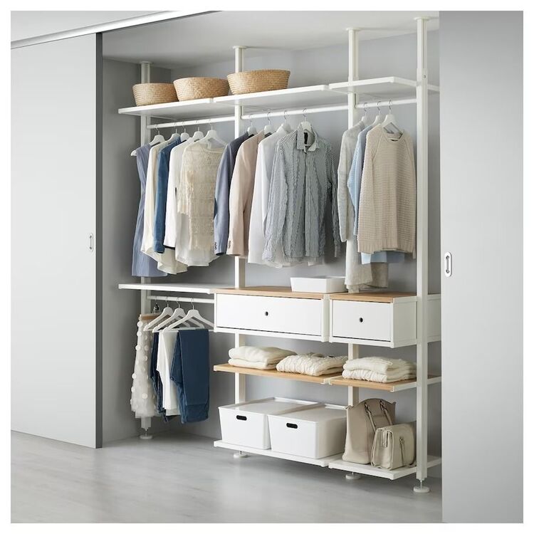 Sistem depozitare Ikea Elvarli 218x51x222-350 (Alb/Bambus) cumpr n  Chiinu, Moldova | SMADSHOP.MD