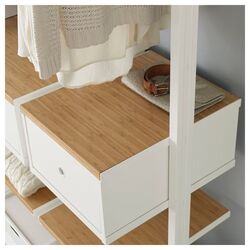 Sistem depozitare Ikea Elvarli 218x51x222-350 (Alb/Bambus) Thumb