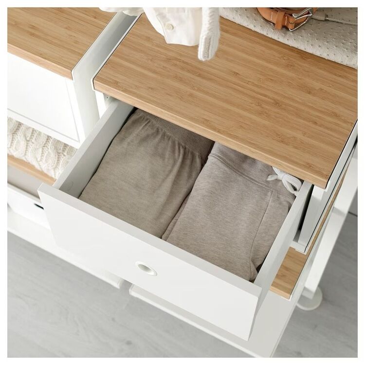 Sistem depozitare Ikea Elvarli 218x51x222-350 (Alb/Bambus) cumpr n  Chiinu, Moldova | SMADSHOP.MD