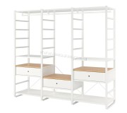 Sistem depozitare Ikea Elvarli 3 sectiuni 245x55x216 (Alb/Bambus)