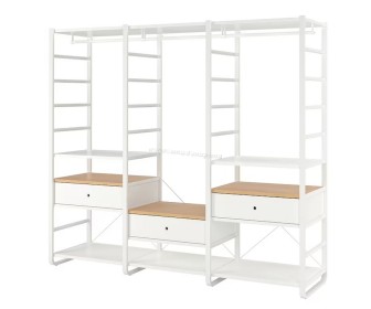 Система хранения Ikea Elvarli 3 секции 245x55x216 (Белый/Бамбук)